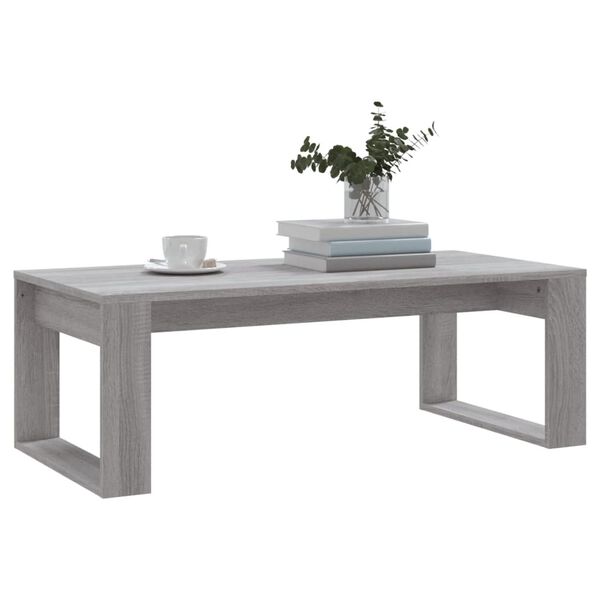 vidaXL Mesa de centro 102x50x35 cm derivados madeira cinzento sonoma