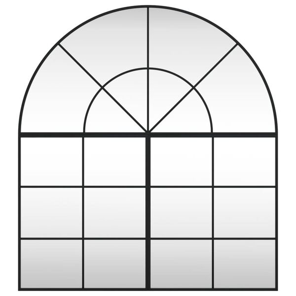vidaXL Espelho de parede arqueado 100x110 cm ferro preto