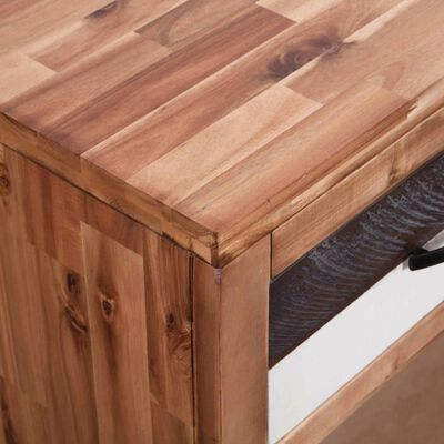 vidaXL Mesa consola madeira de acácia maciça 86x30x75 cm