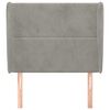 vidaXL Cabeceira de cama c/ abas veludo 93x23x118/128cm cinzento-claro
