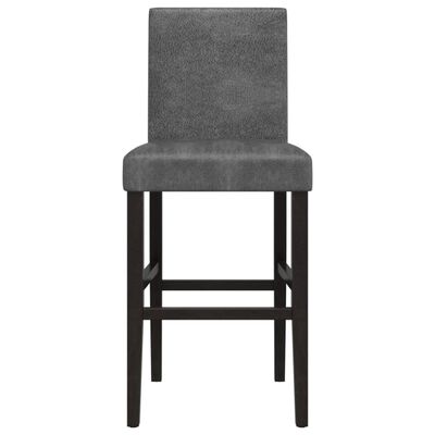 vidaXL Cadeiras de bar 2 pcs madeira de seringueira maciça e tecido