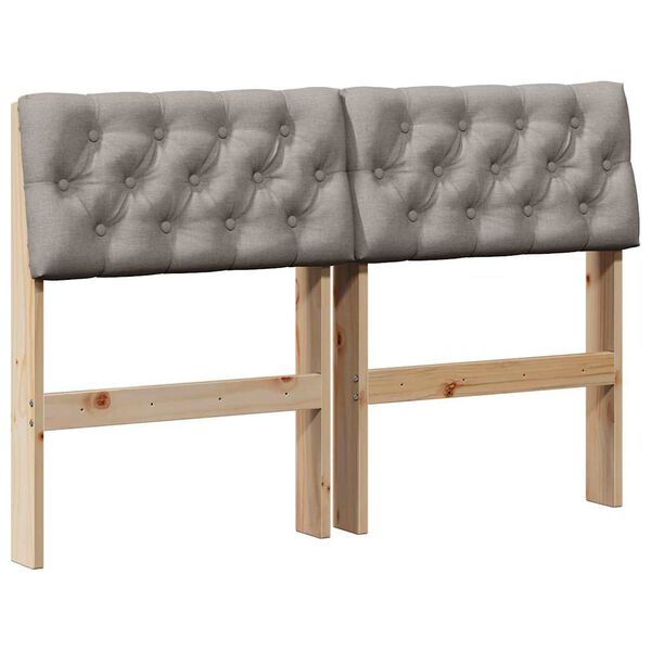 vidaXL Cabeceira estofada Cinzento-acastanhado 120 cm