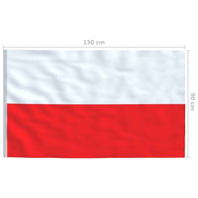 vidaXL Bandeira da Polónia com mastro de alumínio 6 m