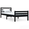 vidaXL Estrutura de cama solteiro 90x190 cm madeira maci&ccedil;a preto