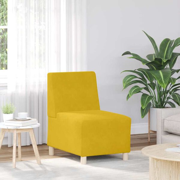 vidaXL Poltrona sem bra&ccedil;os 55 cm veludo amarelo