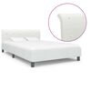 vidaXL Estrutura de cama 140x200 cm couro artificial branco