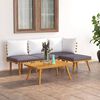 vidaXL 5 pcs conjunto lounge de jardim c/ almofadões acácia maciça