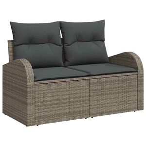 vidaXL Sof&aacute; de jardim com almofada Cinzeto 124 x 62 x 69cm vime PE