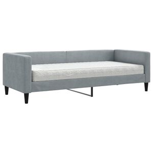vidaXL Sofá-cama com colchão 80x200 cm tecido cinzento-claro