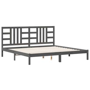 vidaXL Estrutura de cama 200x200 cm madeira maci&ccedil;a cinzento