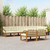 vidaXL Conjunto de Sof&aacute;s para Exterior 8 pcs Natural e Creme