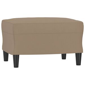 vidaXL Apoio de p&eacute;s 60x50x41 cm couro artificial cappuccino
