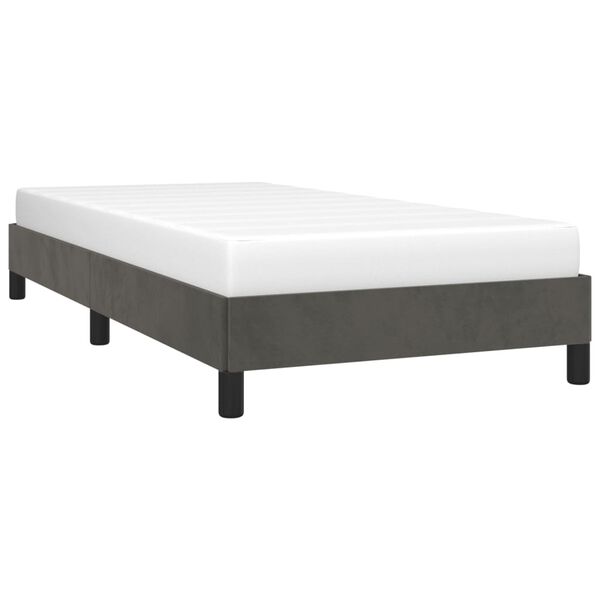 vidaXL Estrutura de cama sem colch&atilde;o 90x200 cm veludo cinzento-escuro