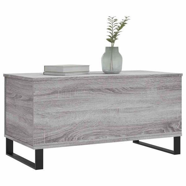 vidaXL Mesa de centro 90x44,5x45 cm derivados de madeira cinza sonoma