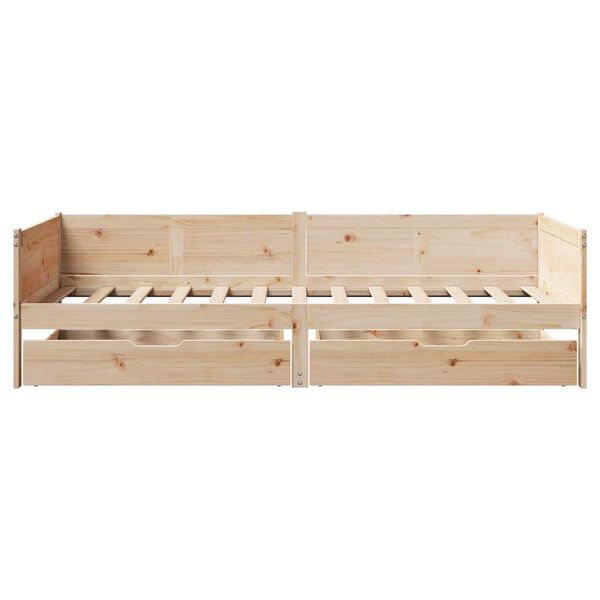 vidaXL Sof&aacute;-cama com gavetas 80x200 cm madeira de pinho maci&ccedil;a