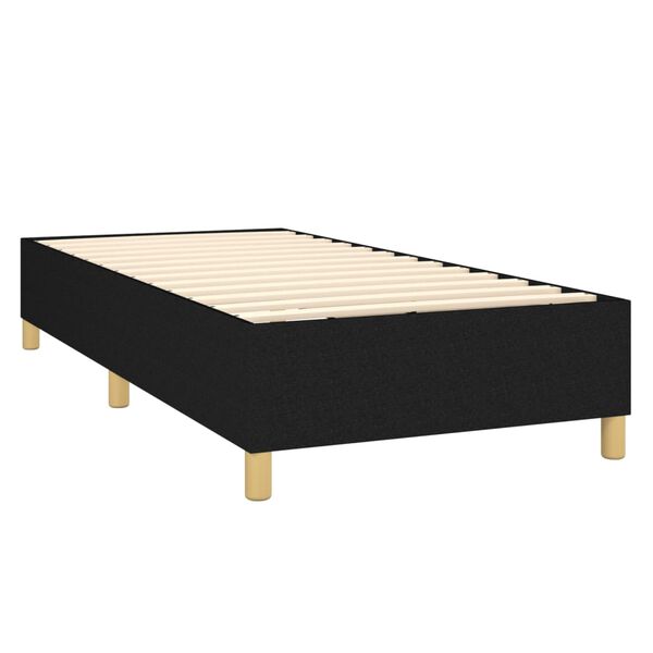 vidaXL Cama com molas/colch&atilde;o 90x190 cm tecido preto