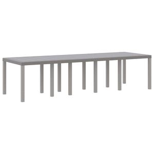 vidaXL Mesa de Jardim Cinzento-claro 300 x 100 x 73 cm vime PE