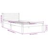 vidaXL Cama sem colch&atilde;o 90x200 cm pinho maci&ccedil;o castanho-mel