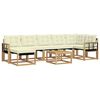 vidaXL Conjunto de Sof&aacute;s para Exterior 8 pcs Branco e Creme