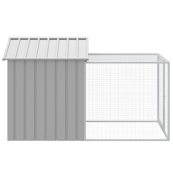 vidaXL Gaiola para galinhas com corredor cinza claro 117x201x123 cm a&ccedil;o galvanizado