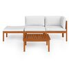 vidaXL Conjunto de jardim com 4 pe&ccedil;as e almofadas, creme, 63x63 cm