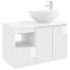 vidaXL Conjunto de M&oacute;veis para Banheiro 2 unid. Branco Brilhante