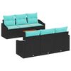 vidaXL Conjunto de Sof&aacute; de Jardim 7 unid. Preto vime PE