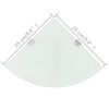 vidaXL Prateleiras canto 2 pcs suportes cromados 25x25cm vidro branco