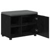 vidaXL Banco de Hall com almofada Carvalho Preto 60 x 38 x 46 cm