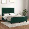 vidaXL Estrutura de cama sem colch&atilde;o 140x190 cm veludo verde-escuro