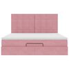 vidaXL Estrutura de cama otomana com colch&otilde;es 180x200 cm veludo rosa