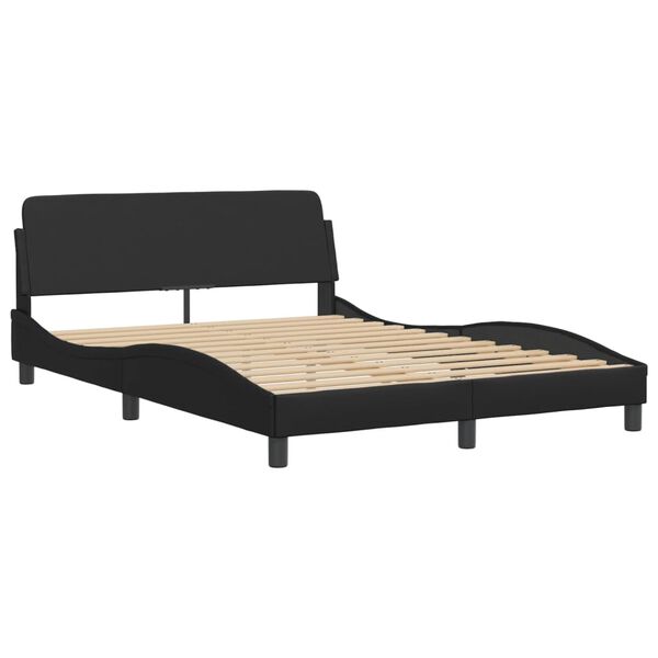 vidaXL Cama Viana com colch&atilde;o 120x200 cm couro artificial preto