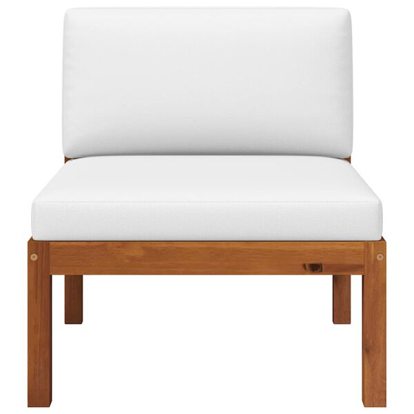 vidaXL vidaXL Sof&aacute; de jardim central com almofadas em madeira de ac&aacute;cia e corda