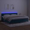 vidaXL Cama box spring c/ colch&atilde;o/LED 200x200 cm veludo azul-escuro