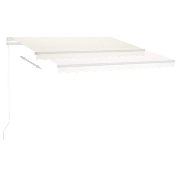 vidaXL Toldo autom&aacute;tico com LED e sensor de vento 300x250 cm creme
