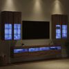 vidaXL Conjunto de Gabinete de TV na Parede com Luzes LED 7 pcs