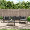 vidaXL 6 pcs conjunto lounge de jardim c/ almofadões vime PE antracite