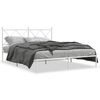 vidaXL Estrutura de cama com cabeceira 160x200 cm metal branco