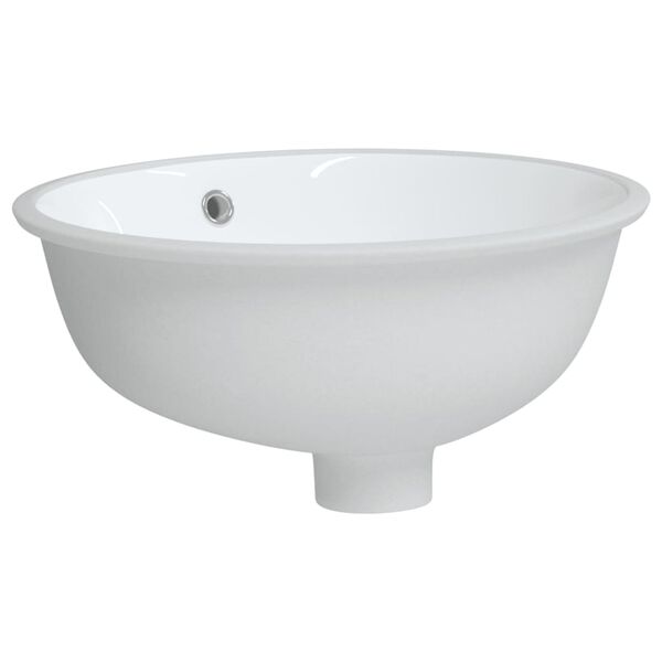 vidaXL Lavat&oacute;rio casa de banho oval 38,5x33,5x19 cm cer&acirc;mica branco