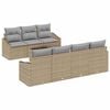 vidaXL Conjunto de Sof&aacute;s 8 unid. Bege e Cinza Claro vime PE