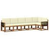 vidaXL Conjunto de Sof&aacute;s para Exterior 6 pcs Natural e Creme Poli&eacute;ster