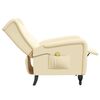 vidaXL Poltrona de massagens reclin&aacute;vel veludo cor creme