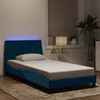 vidaXL Estrutura de cama com LED sem colch&atilde;o Hanko 100x200 cm veludo azul
