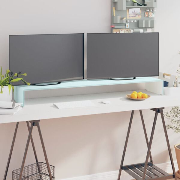 vidaXL Suporte de TV/monitores em vidro 120x30x13 cm verde