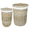 vidaXL Cesta de roupa com tampa GENDT 2 unid. Cinza Natural