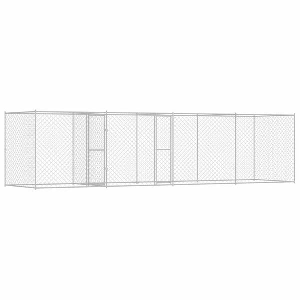 vidaXL Jaula para c&atilde;o Prateado 600 x 200 x 200 cm A&ccedil;o Galvanizado