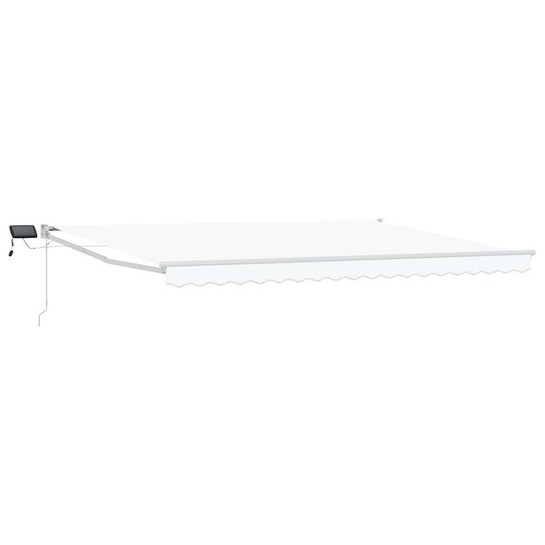 vidaXL Toldo retr&aacute;til manual com LEDs Branco 4 x 2 m