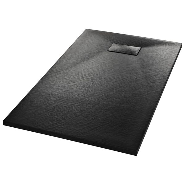vidaXL Base de chuveiro SMC 120x70 cm preto