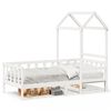 vidaXL Sof&aacute;-cama com telhado 80x200 cm madeira de pinho maci&ccedil;a branco