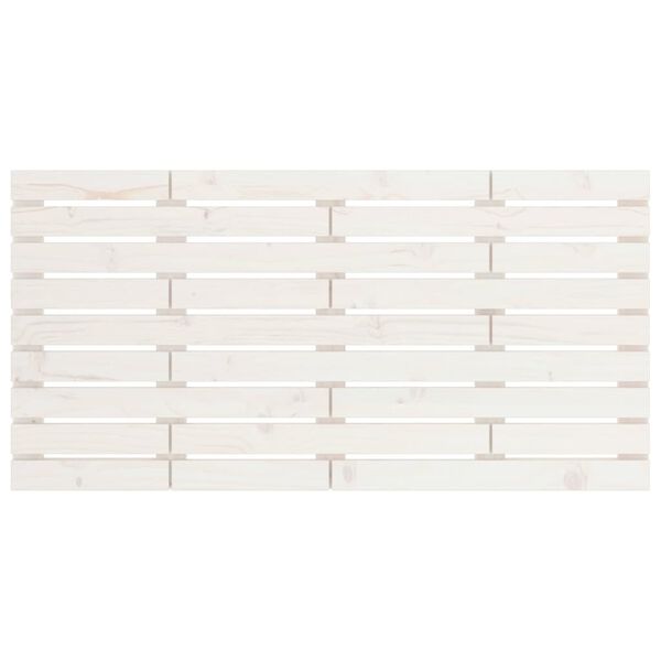 vidaXL Cabeceira de parede 126x3x63 cm madeira de pinho maci&ccedil;a branco